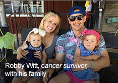 Robby Witt, cancer survivor, with his family