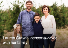 Lauren Graves, cancer survivor, with her family