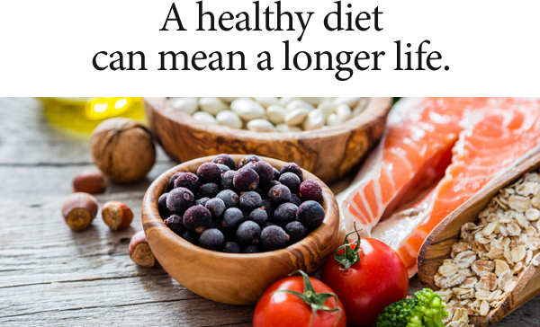 A healthy diet can mean a longer life.