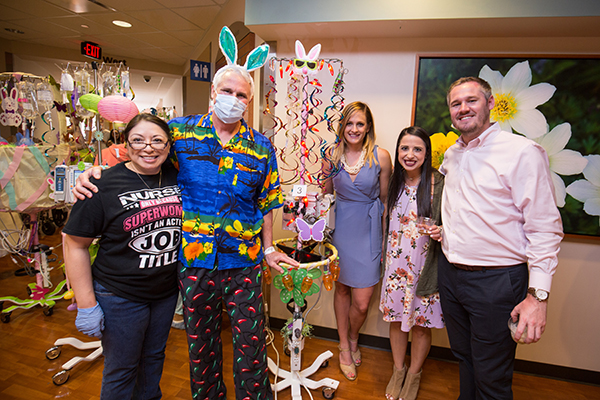 Everyone loves a parade! Pole parade gives patients a fun break