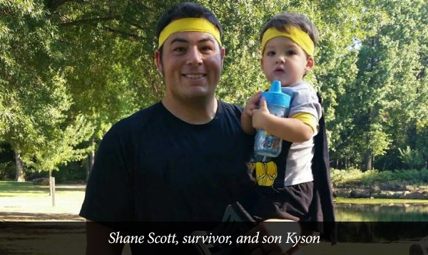 Shane Scott, survivor, and son Kyson