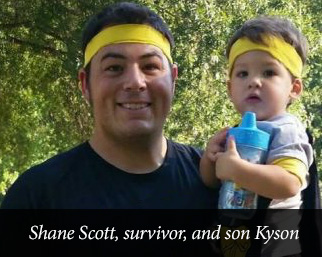 Shane Scott, survivor, and son Kyson