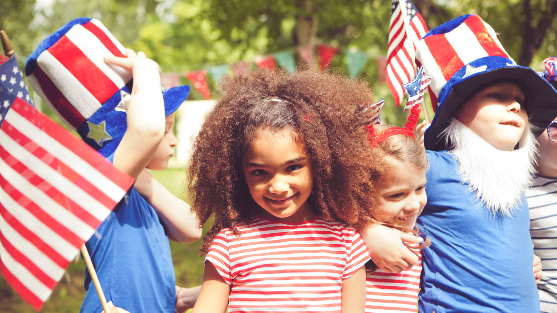 Children dressed in patriotic outfits