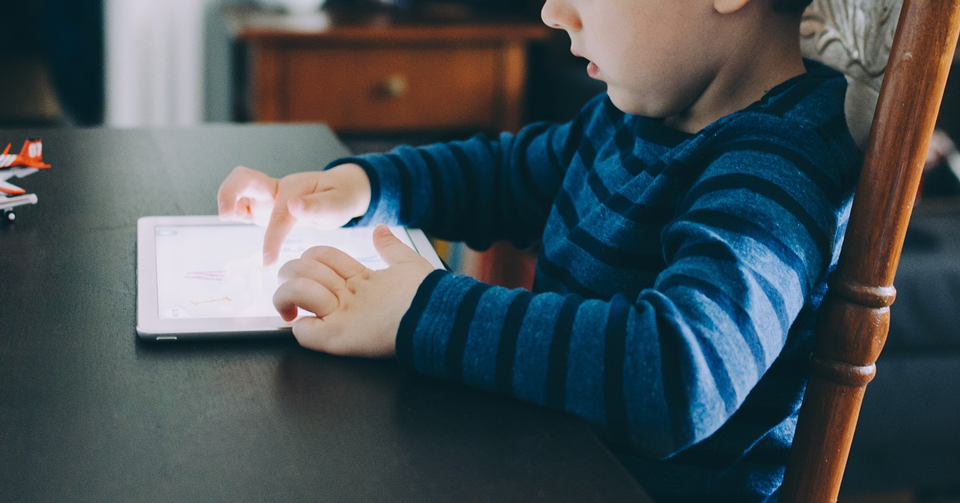 toddler on device