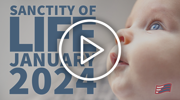 sanctity of life video button with baby image