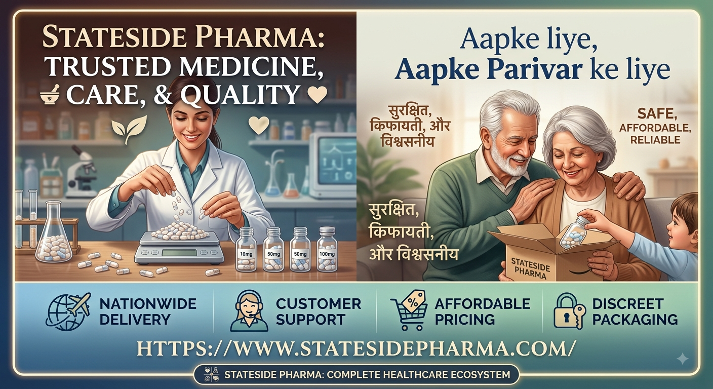 💵 Buy Now & Use Code STATES30 🚚 Order Now & Save Up To 30% Order now and get premium-quality medications delivered safely to your door – with 30% off, secure checkout, and zero hidden charges. Trusted by thousands across the US, we make buying your healthcare essentials simple, affordable, and worry-free. Don't wait – start saving today! Buy Alprazolam Online Health Guide Your Health Guide to Alprazolam from StatesidePharma Alprazolam is a trusted medication that has helped millions of people manage their anxiety and panic disorders. At StatesidePharma, we are committed to providing you with the information you need to use this medication safely and effectively. This health guide covers everything you need to know about alprazolam, from how it works to how to use it safely. StatesidePharma brings good things from America directly to you, ensuring that you have access to quality medications and comprehensive resources. About Alprazolam Alprazolam works by calming the central nervous system, providing relief from anxiety and panic symptoms. It is available in multiple strengths to meet individual needs. Key Benefits Benefit What It Means for You Fast-Acting Relief within 30-60 minutes Clinically Proven Trusted for anxiety and panic disorders Multiple Strengths Options to meet your individual needs StatesidePharma – We Bring Good Things From America