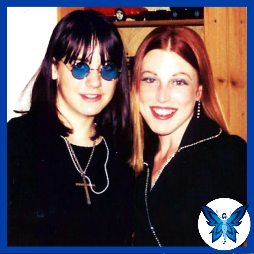 Adrienne and Andrea at a 70's themed part in 1991