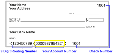 Where to find account number