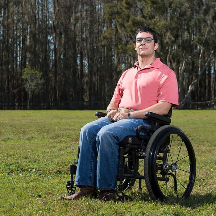 Photo of a Wounded Warrior and His Dog