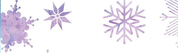 White background with purple snowflakes